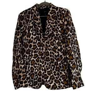 J. Crew Animal Print Parke Blazer Short Set Size 10